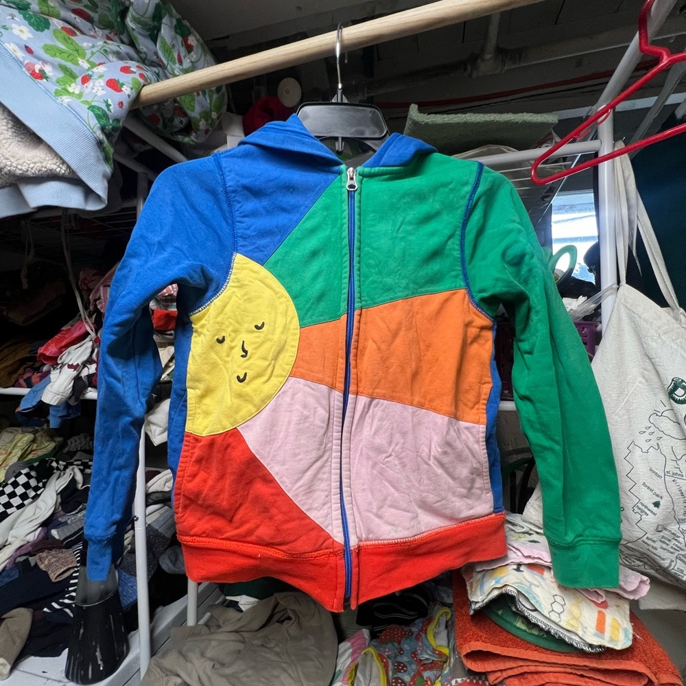 Sz8 Hanna Andersson Colorful Patchwork Hoodie Play Condition